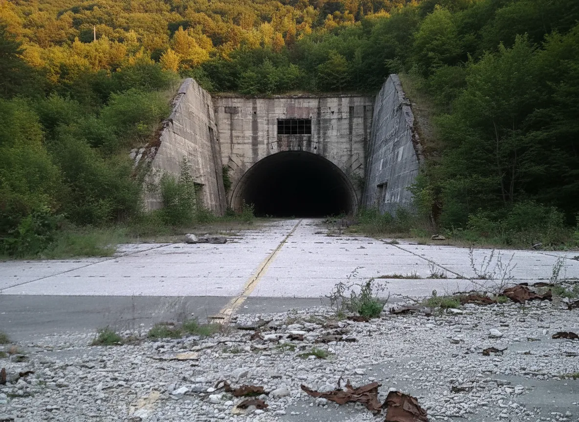 Beneath a mountain on the Croatian-Bosnian border lies Europe's largest, most secretive abandoned underground airbase, a massive Cold War relic built to survive nuclear attack.