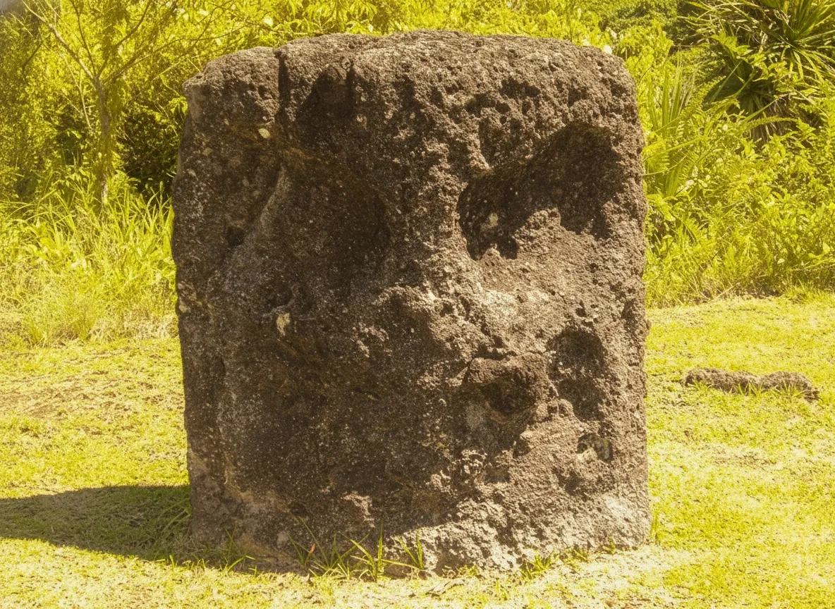Panoramic view of the Badrulchau archaeological site with multiple monoliths