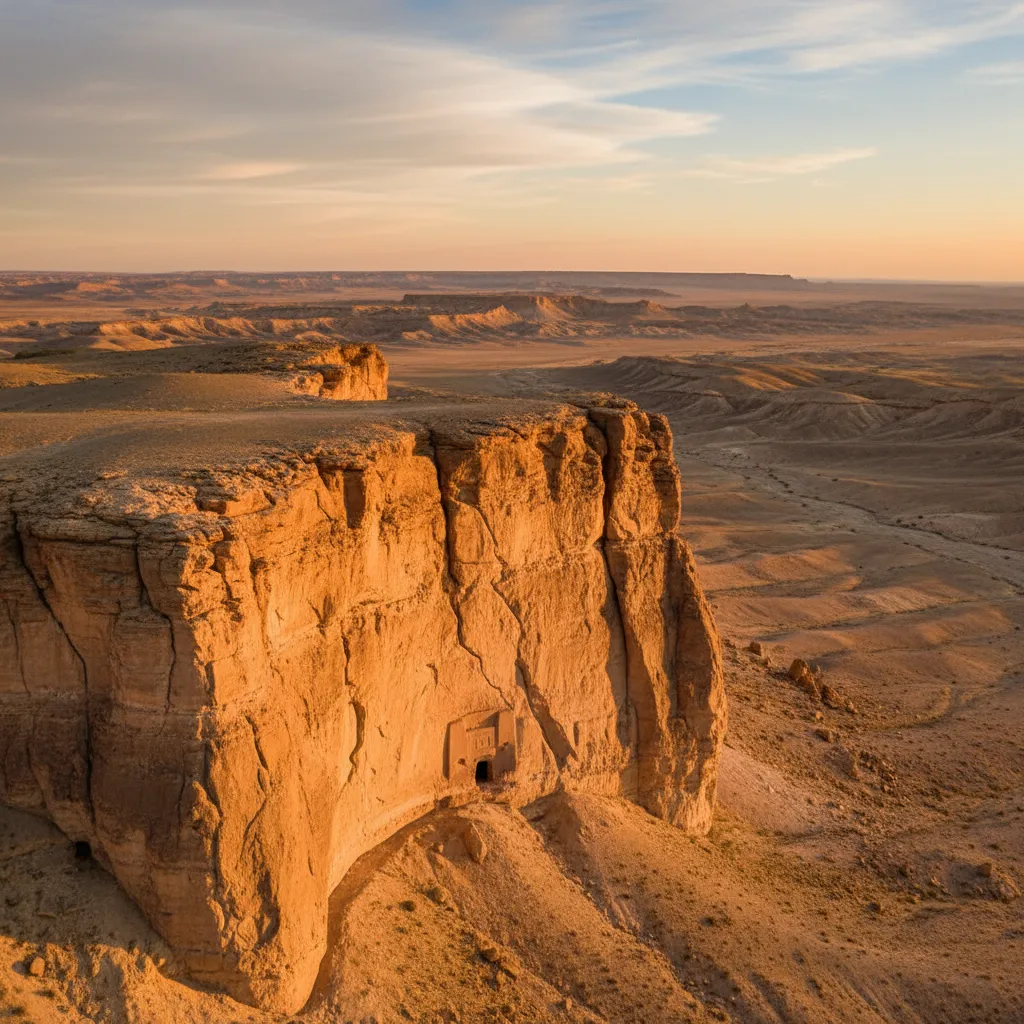 Hidden deep within the arid chalk cliffs of Kazakhstan's remote desert, an ancient Sufi mosque lies entirely carved underground, accessible only after a challenging pilgrimage through a landscape that feels alien.