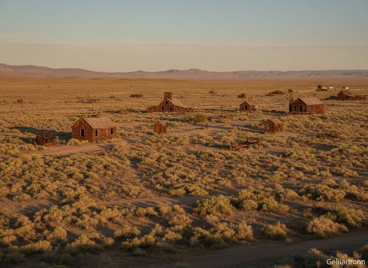 A remarkably preserved 1890s ghost town stands guard over the fossilized remains of gigantic, 50-foot-long marine reptiles that swam here 225 million years ago.