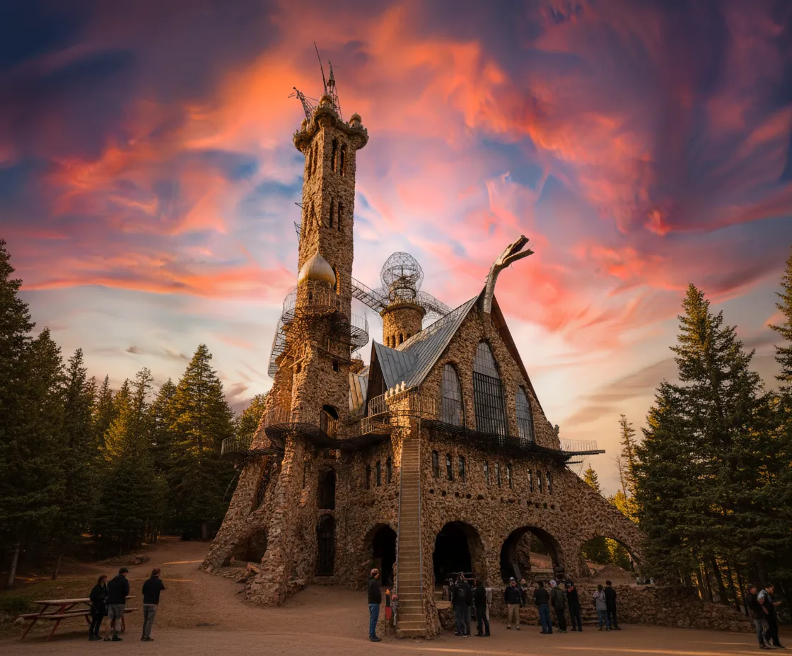 Deep in the rugged mountains of Colorado, a single, self-taught man has spent over 50 years single-handedly building a monumental, fantastical medieval castle, complete with a fire-breathing dragon.