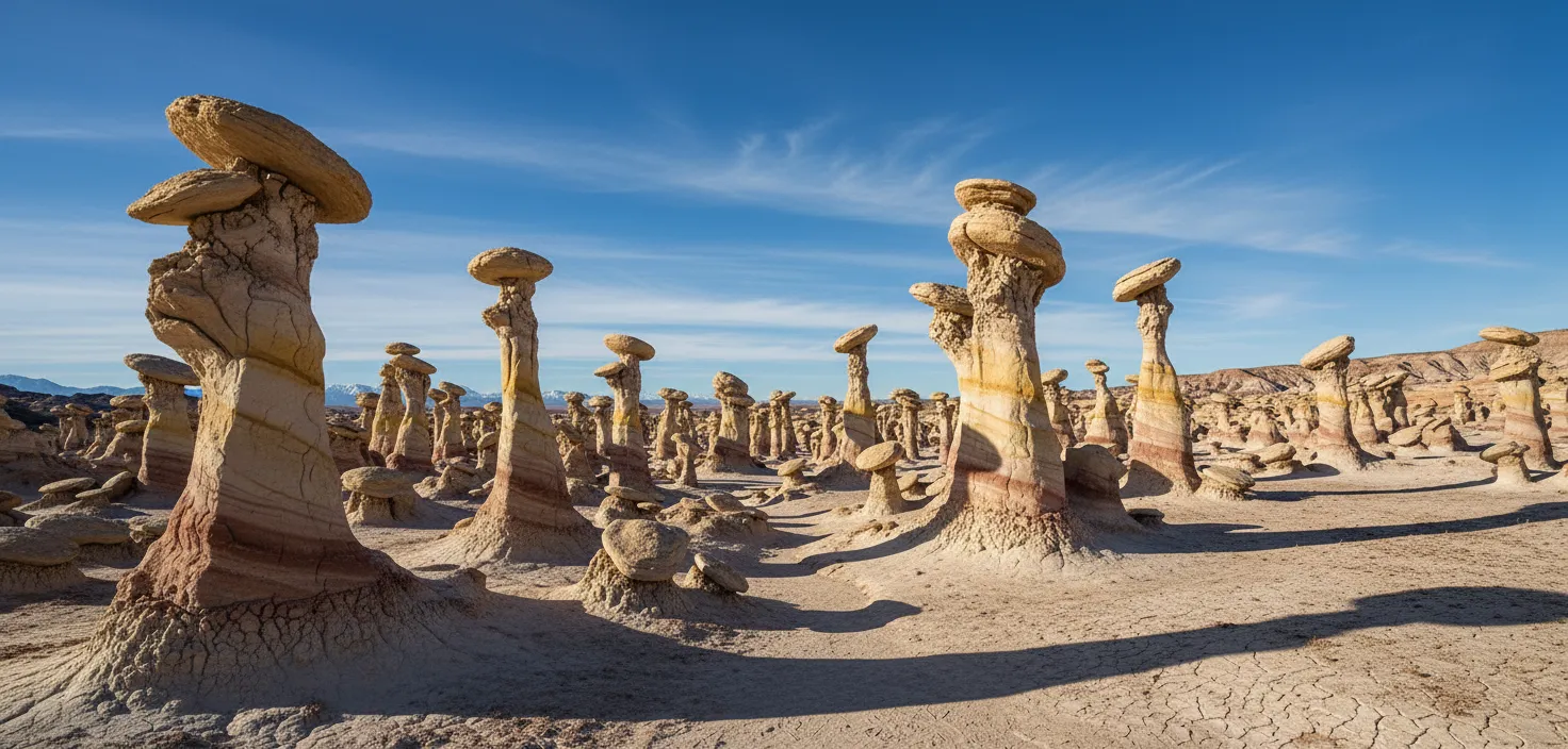 Close-up of a large petrified log showing its colorful mineralized patterns and textures, lying amidst smaller eroded rock formations.