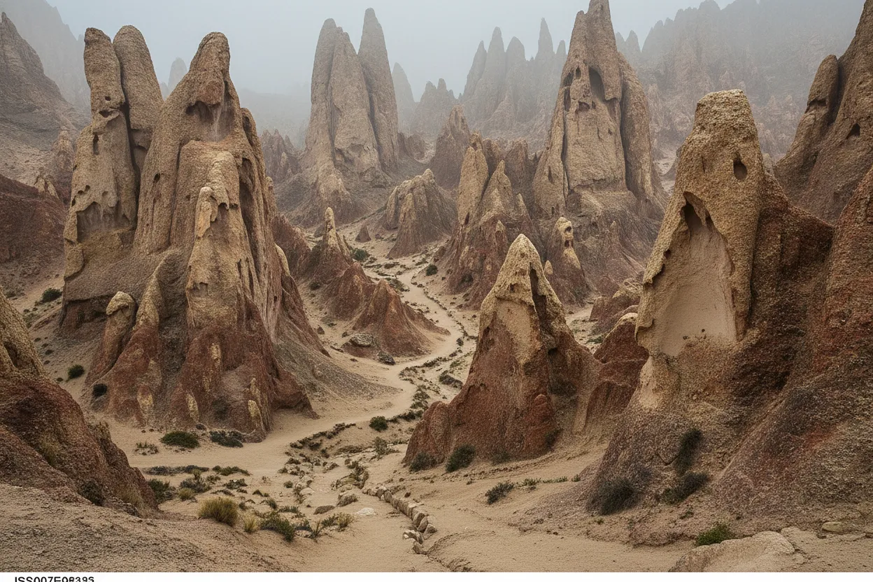 Close-up of intricately eroded sandstone formations in Bosque de Piedras de Ihuallan, showing unique textures.