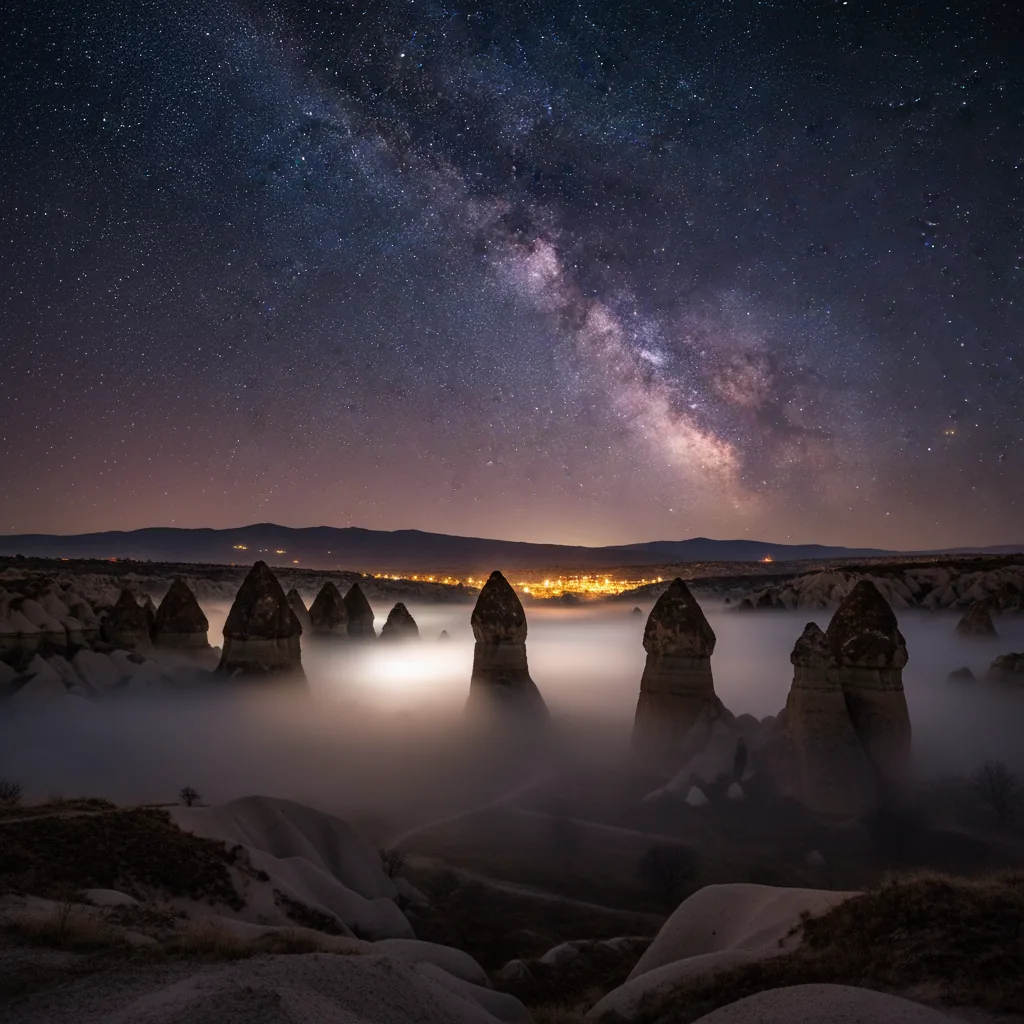 A view inside a traditional cave hotel room in Cappadocia, Turkey, showing the unique rock-cut architecture and comfortable furnishings.