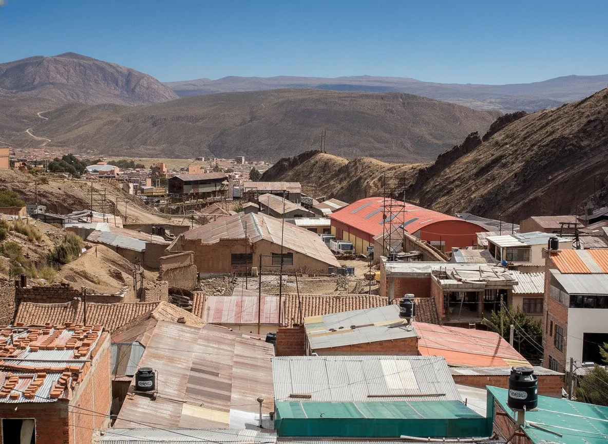 Miners gathered at the entrance of Cerro Rico mine with offerings for El Tío