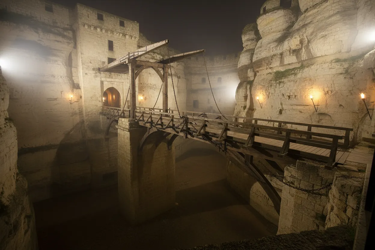 Beneath a grand Renaissance château in France lies an entire medieval fortress burrowed 18 meters underground, complete with stables, bakeries, and defensive tunnels.