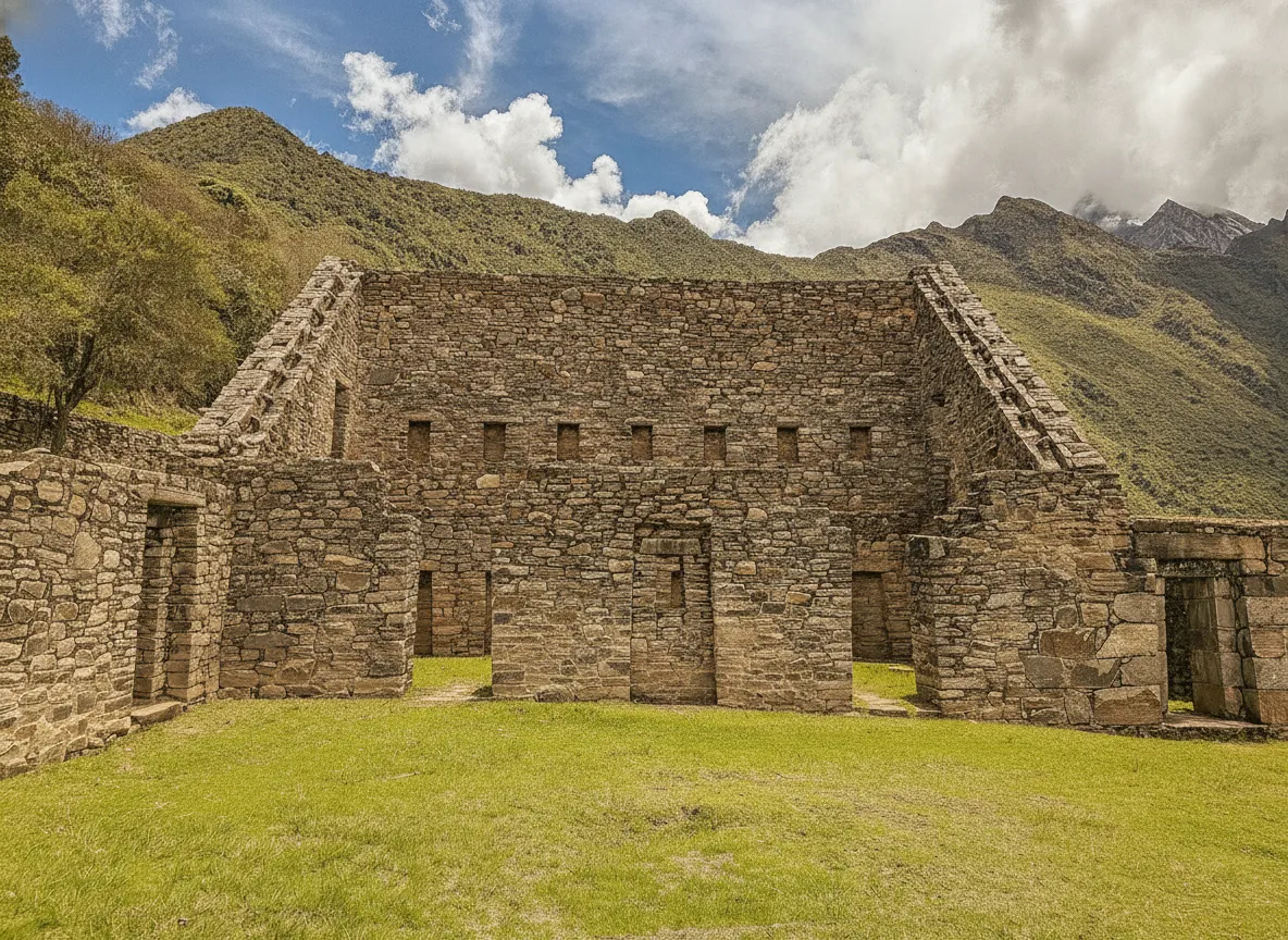 Close-up of the unique white llama figures crafted from quartz stones embedded into the agricultural terraces at Choquequirao.