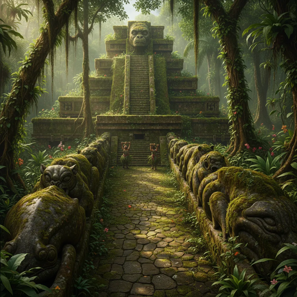 Aerial lidar scan revealing ancient structures beneath dense jungle canopy in Ciudad Blanca, Honduras