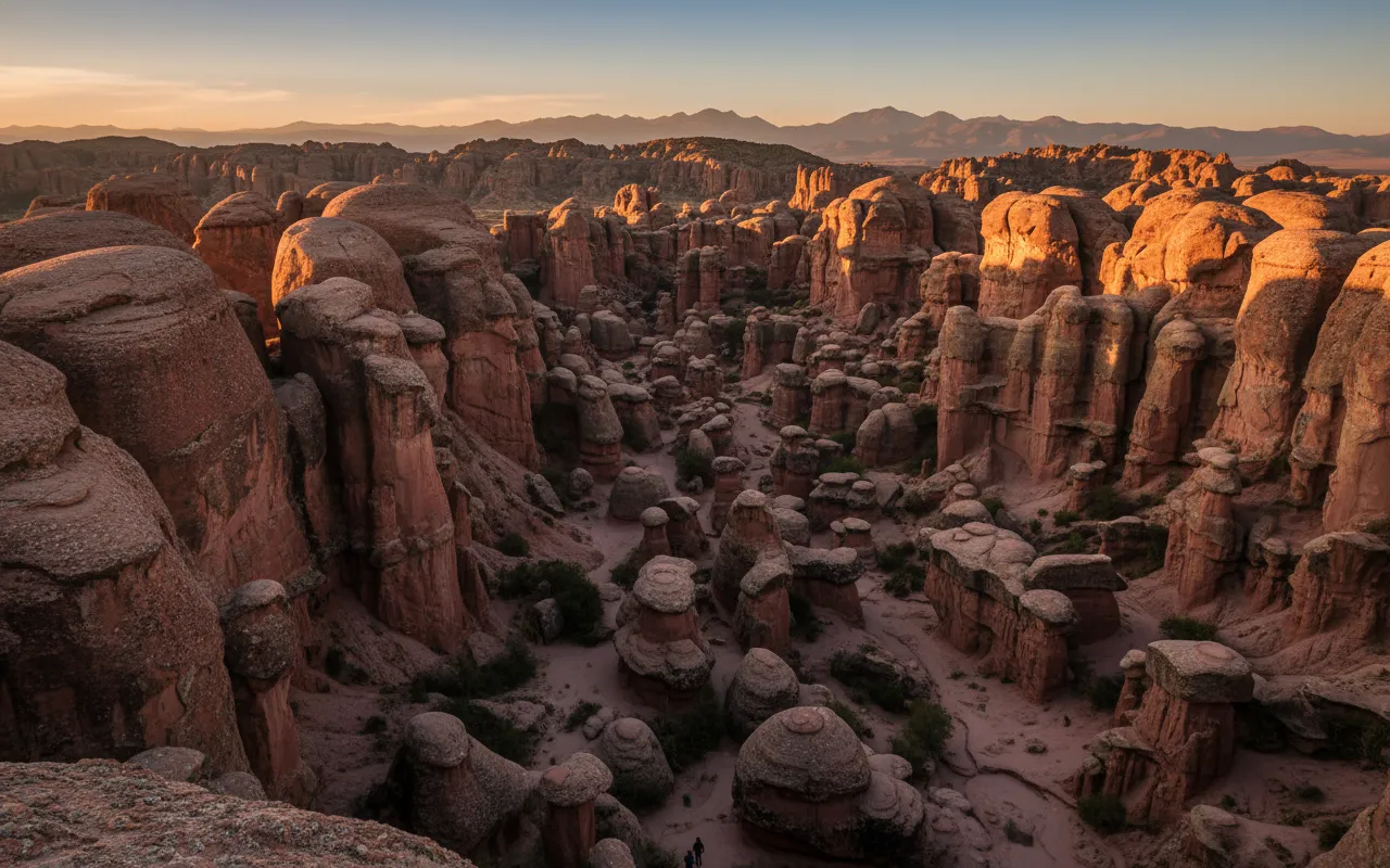 Imagine exploring a colossal, natural 'stone city' sculpted by millennia of wind and water, where hidden caves reveal ancient rock art, making you feel like the first person to stumble upon a lost world.