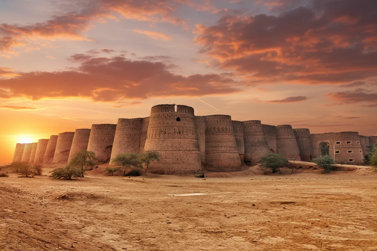 Forty colossal bastions rise dramatically from the endless expanse of the Cholistan Desert, guarding a fort almost completely unknown to the outside world.