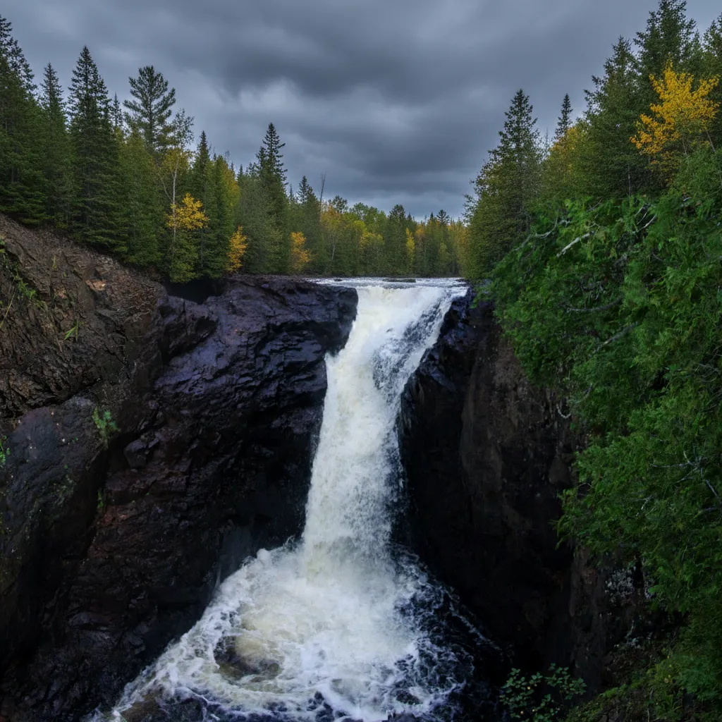 Scenic hiking trail leading to Devil's Kettle in Judge C.R. Magney State Park