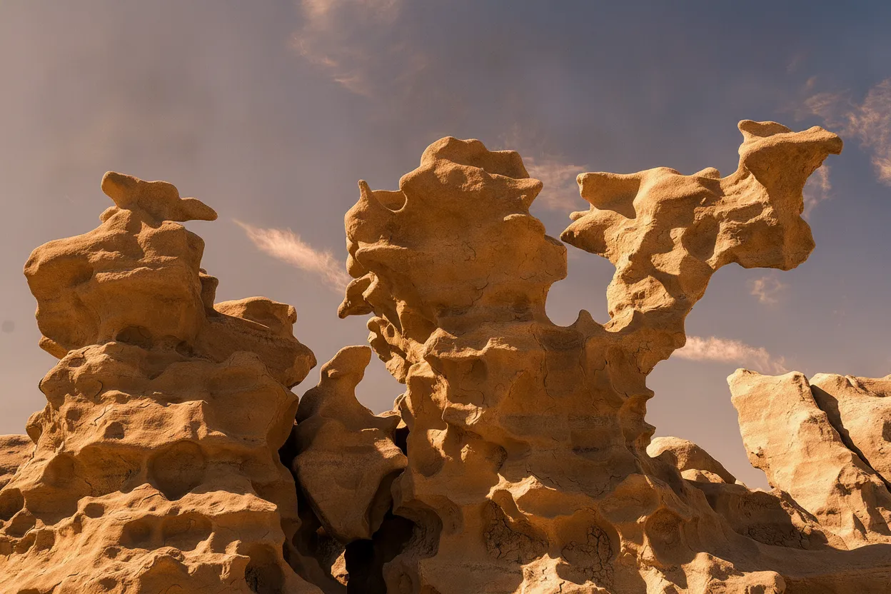 Imagine stepping onto an alien planet, where bizarre, eroded sandstone formations defy gravity and logic, crafted over millions of years into a miniature, otherworldly labyrinth.