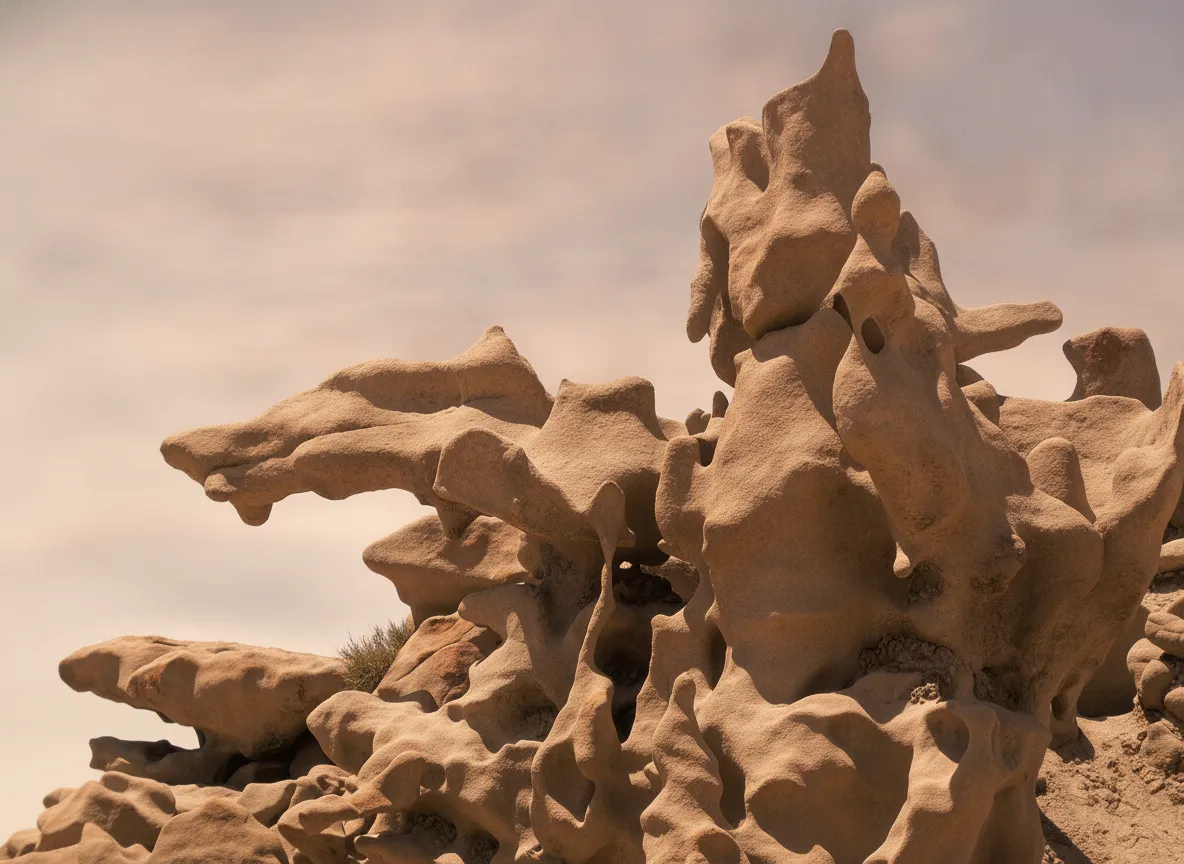 Wide shot of Fantasy Canyon showcasing numerous unique sandstone formations and the intricate, labyrinthine landscape under a clear blue sky.