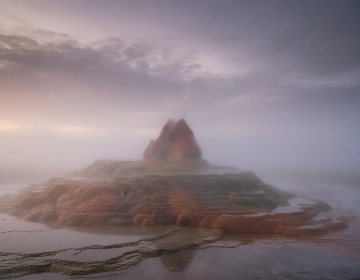 A group of visitors on a guided tour observing the Fly Geyser from a safe distance, surrounded by the vast Nevada desert.
