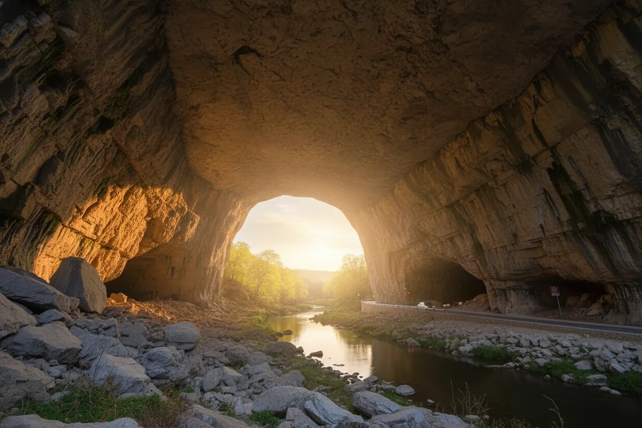 Imagine driving your car *through* a mountain, only to find yourself inside a colossal, ancient cave that houses a river, a road, and prehistoric secrets.