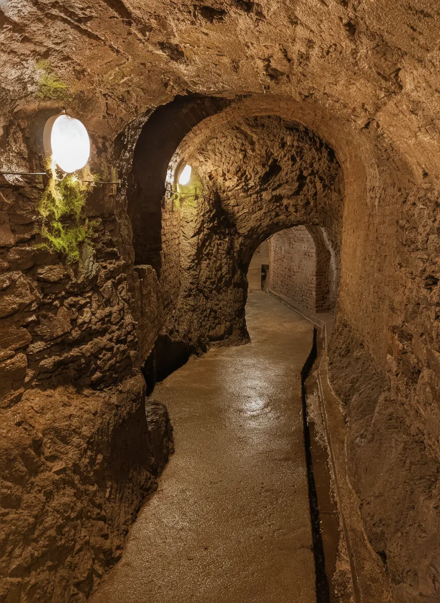 Beneath a seemingly ordinary Czech city lies a vast, ancient labyrinth of tunnels, some say guarded by a mysteriously glowing green corridor.