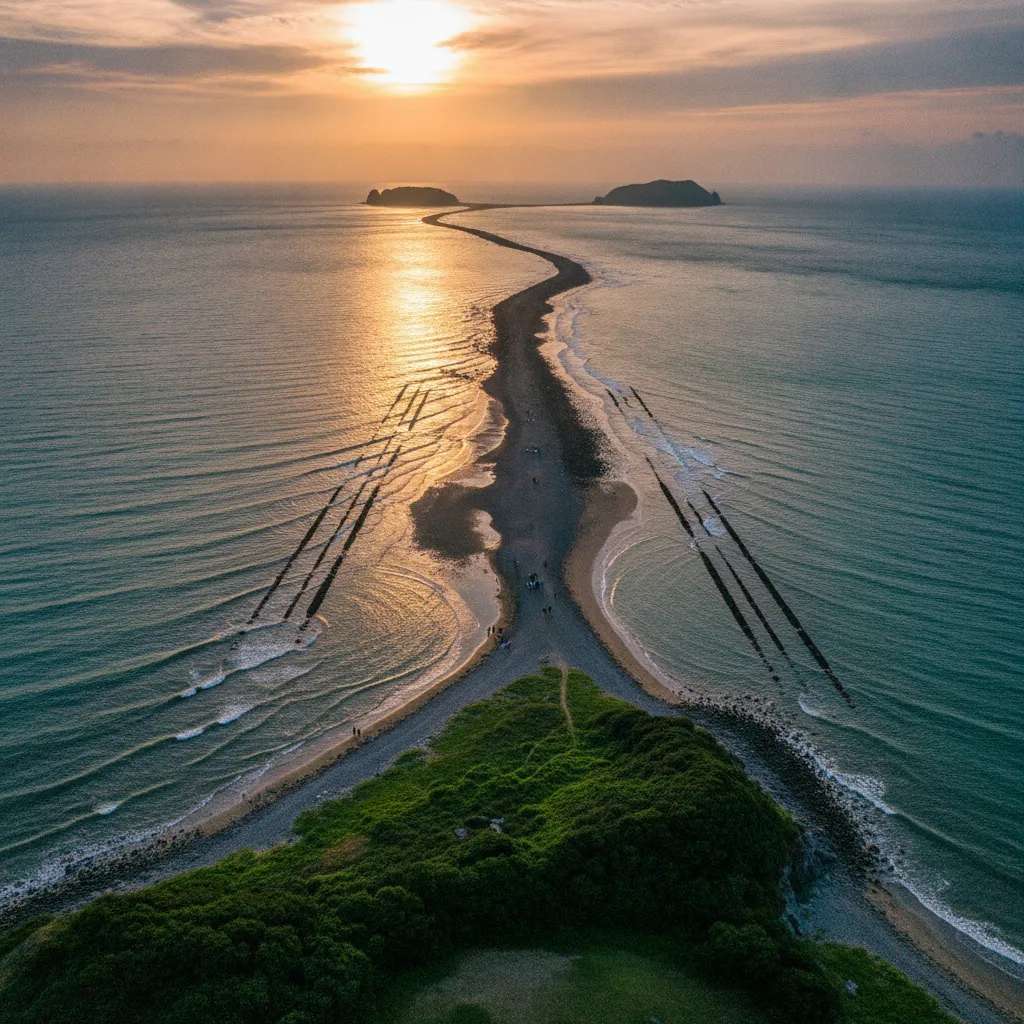 For a few days each year, the sea literally parts, revealing a two-mile-long natural land bridge that emerges from the ocean floor, complete with a festival to celebrate the 'Korean Moses Miracle'.