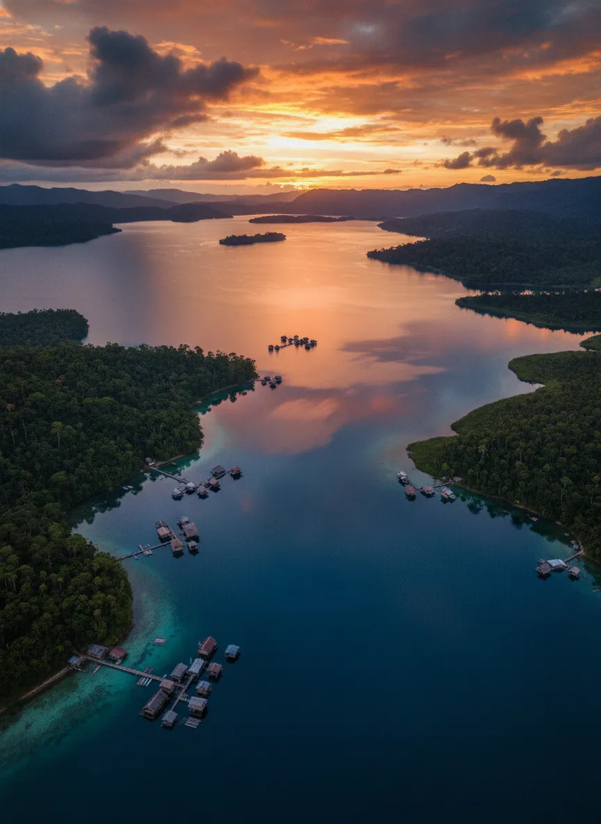 In the remote highlands of Papua New Guinea, a pristine freshwater lake cradles ancient cultures in stilt villages, a hidden world rarely glimpsed by outsiders.