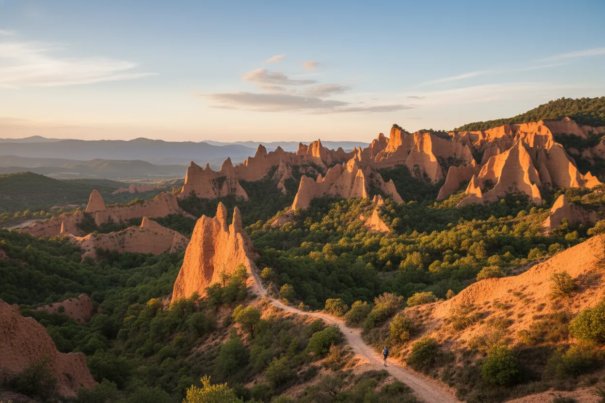 Imagine a landscape ripped apart by ancient engineering, leaving behind an alien world of blood-red peaks and labyrinthine tunnels, not by nature, but by Roman hands searching for gold.