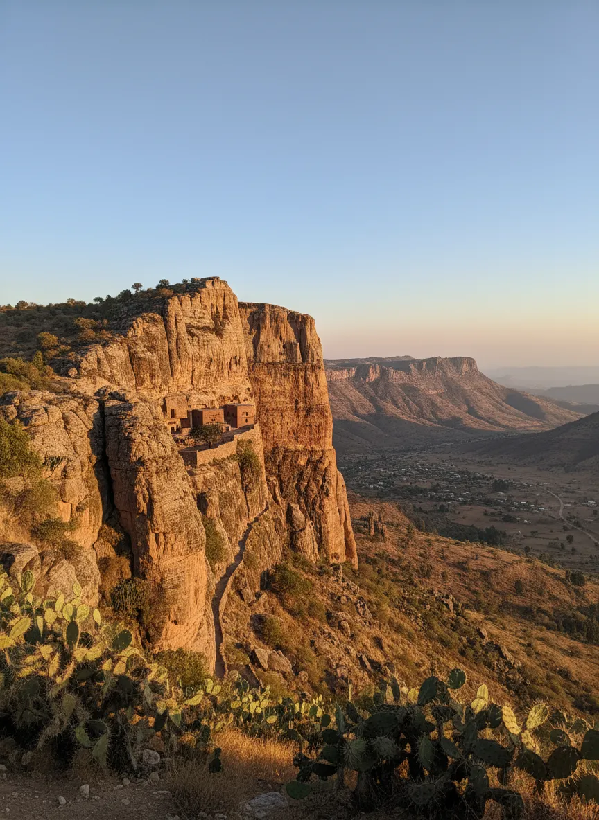 Perched precariously on a sheer cliff face, this ancient rock-hewn church is so remote and challenging to reach, its existence feels like a miracle of faith and will.