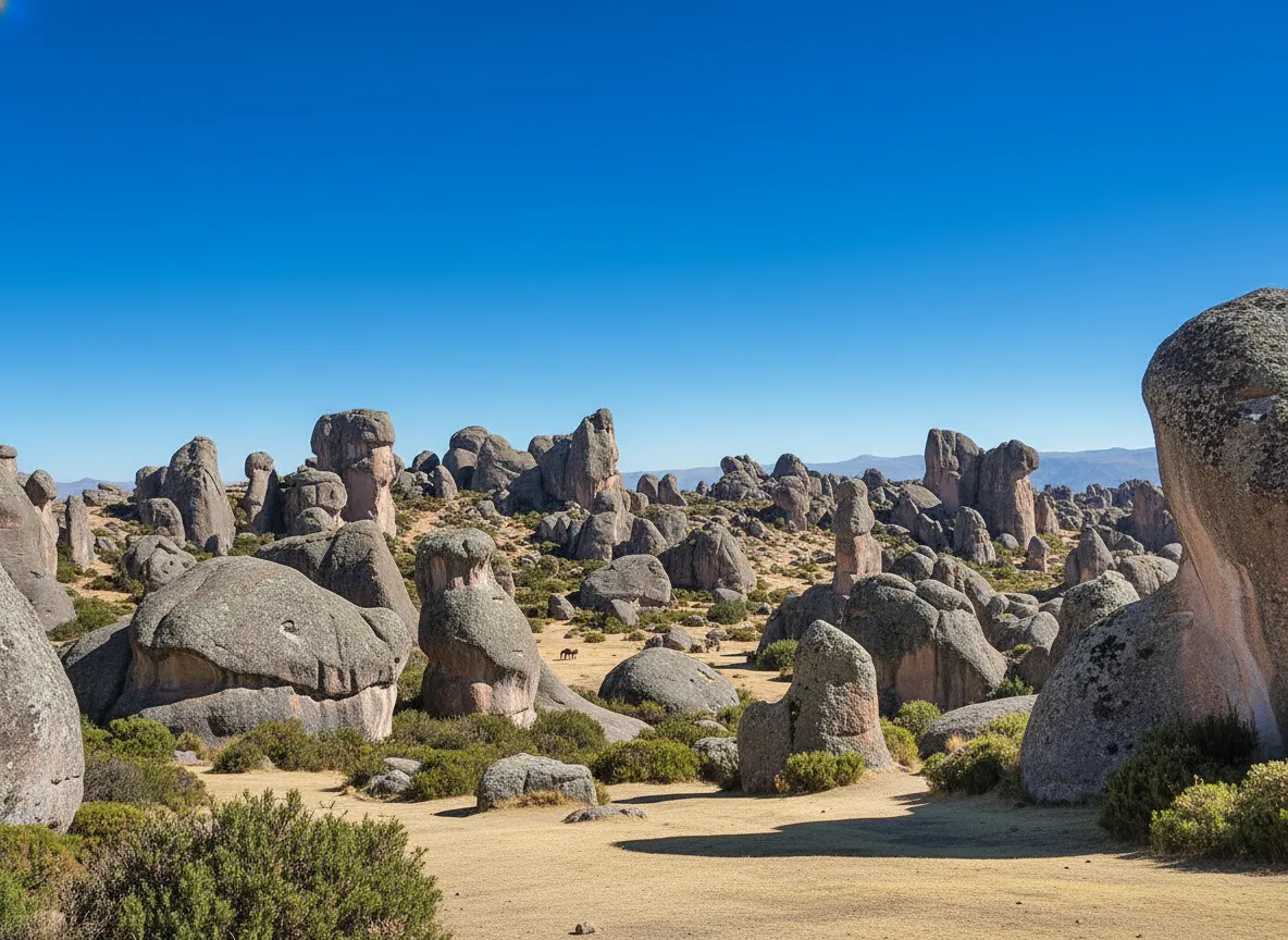 Close-up of 'Monumento a la Humanidad' rock formation in Marcahuasi, showing a clear human profile carved by nature.