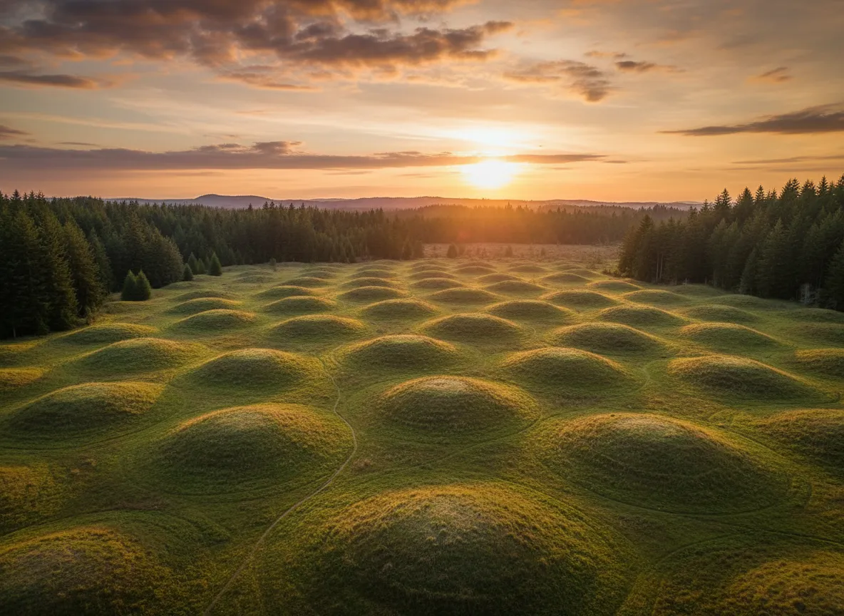 Imagine a vast prairie inexplicably dotted with thousands of perfectly symmetrical, dome-shaped earth mounds, their true origin still one of nature's most enduring and baffling mysteries.