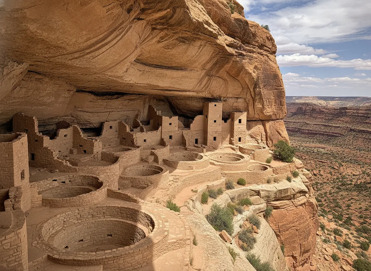 Remote and rugged canyon landscape on the hike to Moon House Ruin in Cedar Mesa, Utah.