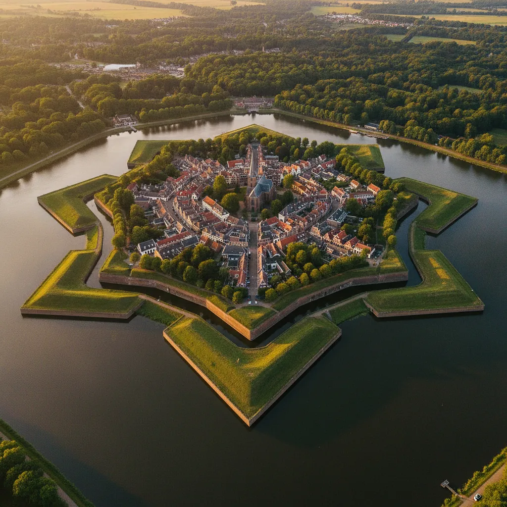 An entire fortified town, perfectly preserved, meticulously designed in the impossible shape of a twelve-pointed star, surrounded by a double ring of moats and ramparts.