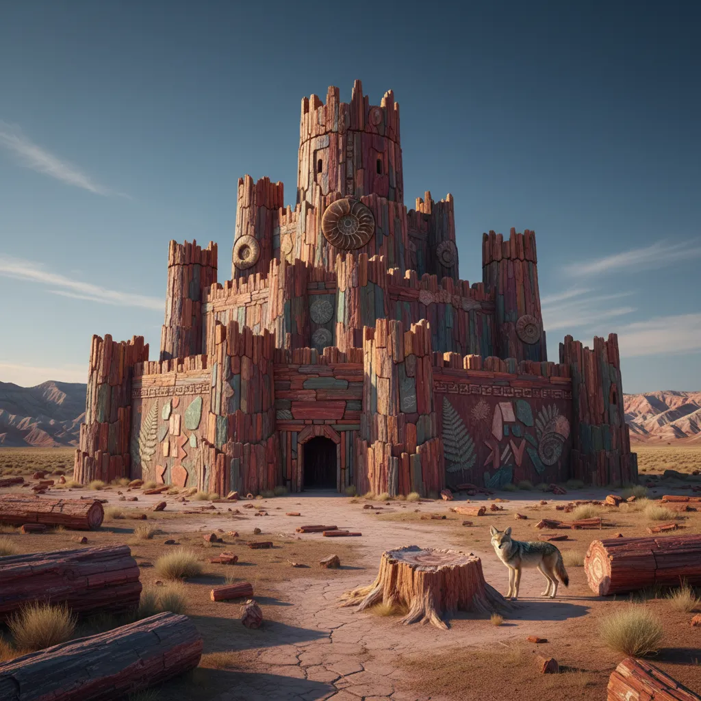 Imagine an entire park, complete with a castle, sculpted entirely from ancient petrified wood and dinosaur bones, rising unexpectedly from the remote South Dakota plains.