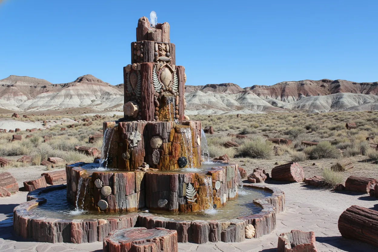 The Petrified Wood Castle in Lemmon, South Dakota, showcasing its unique construction.