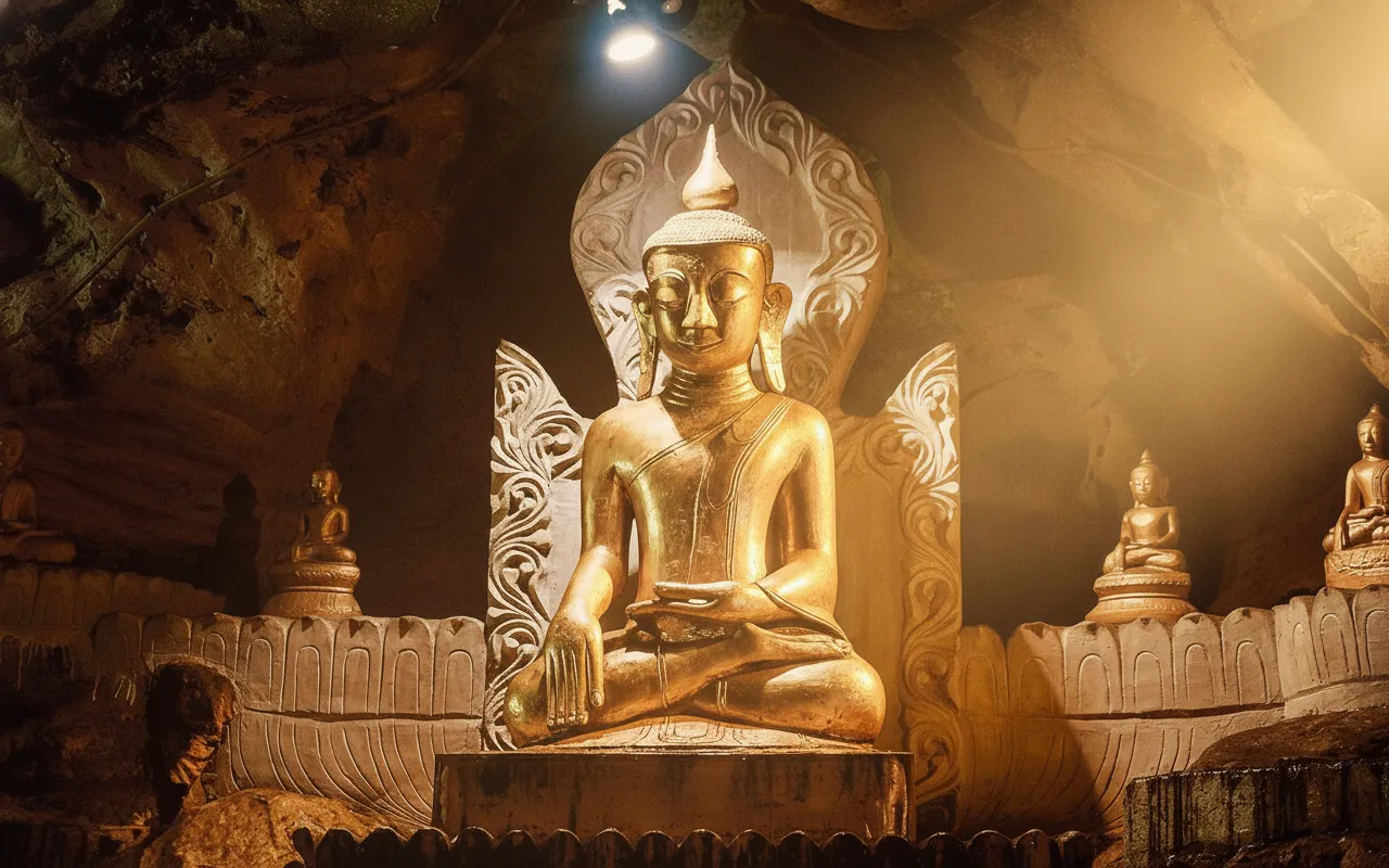 Descend into a sprawling labyrinth of limestone caves where over 8,000 glittering Buddha images, some centuries old, stand enshrined within the natural rock formations.