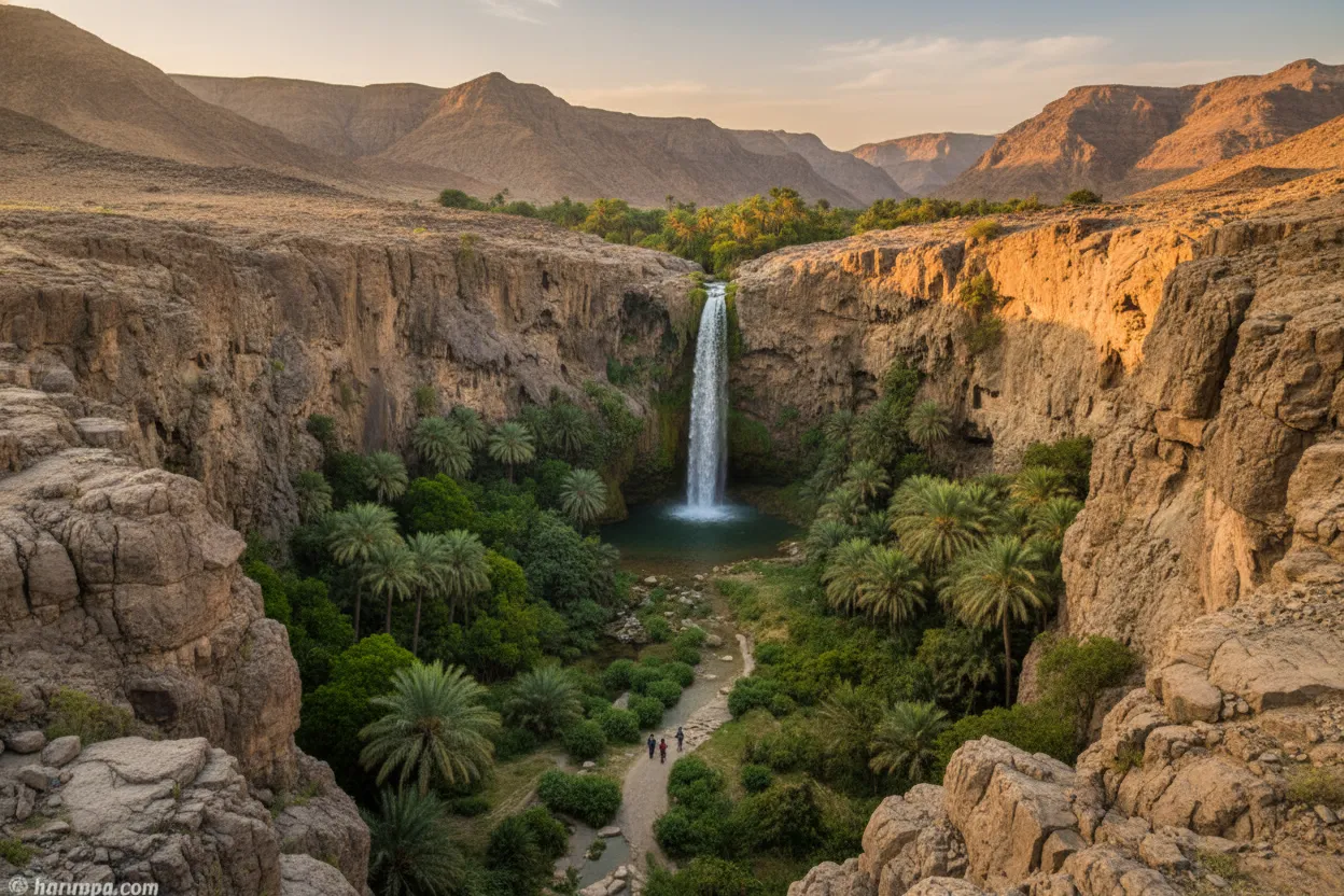 Deep within Pakistan's stark Balochistan province, a sacred waterfall miraculously emerges from an invisible source within a rocky fissure, creating an unexpected oasis.