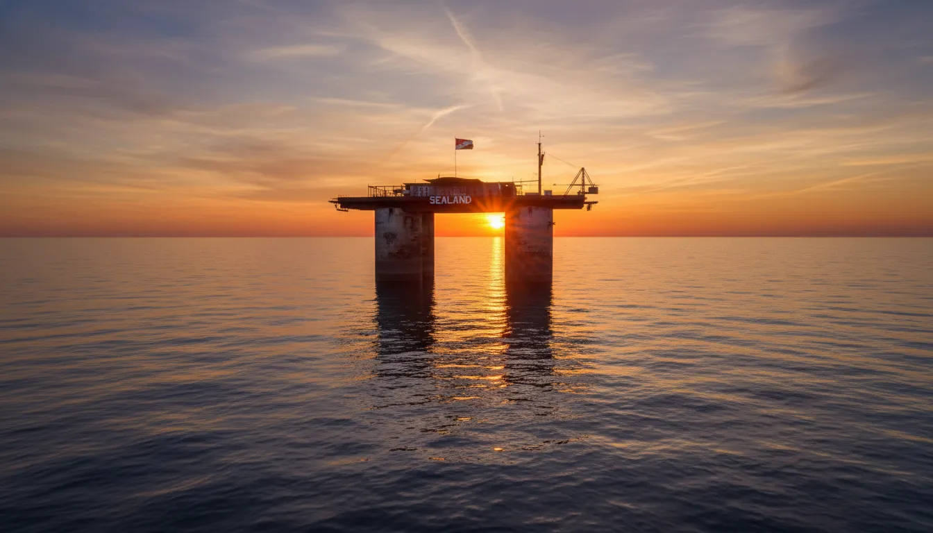 Perched precariously on two concrete pillars in the middle of the North Sea, a former WWII anti-aircraft fort now claims to be the world's smallest independent micronation.