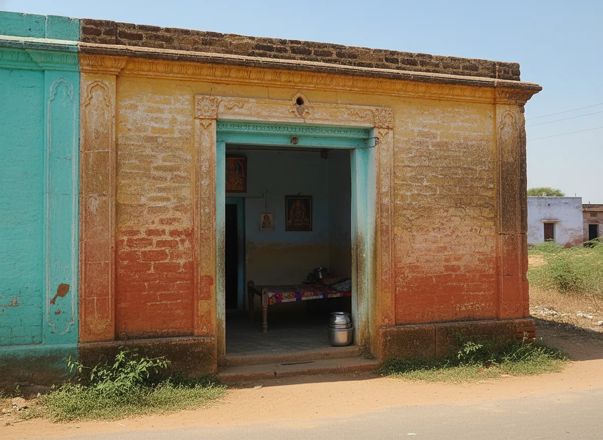 Devotees offering prayers at the Shani Shingnapur temple, a village famous for homes without doors.
