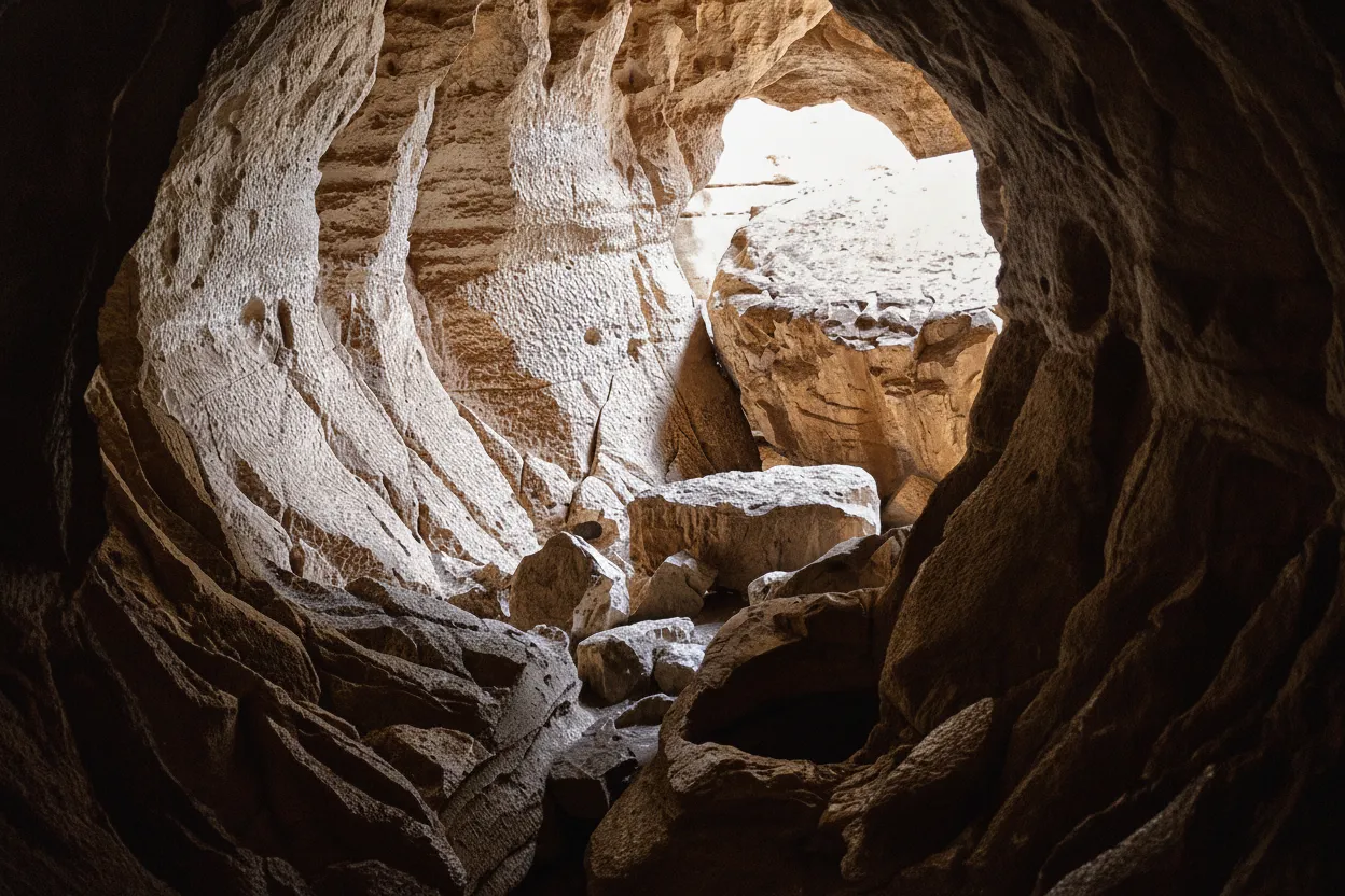 Descend into the mystical depths of Africa's longest cave system, where a sacred river has sculpted a magnificent underground world used for centuries as a mosque and pilgrimage site.