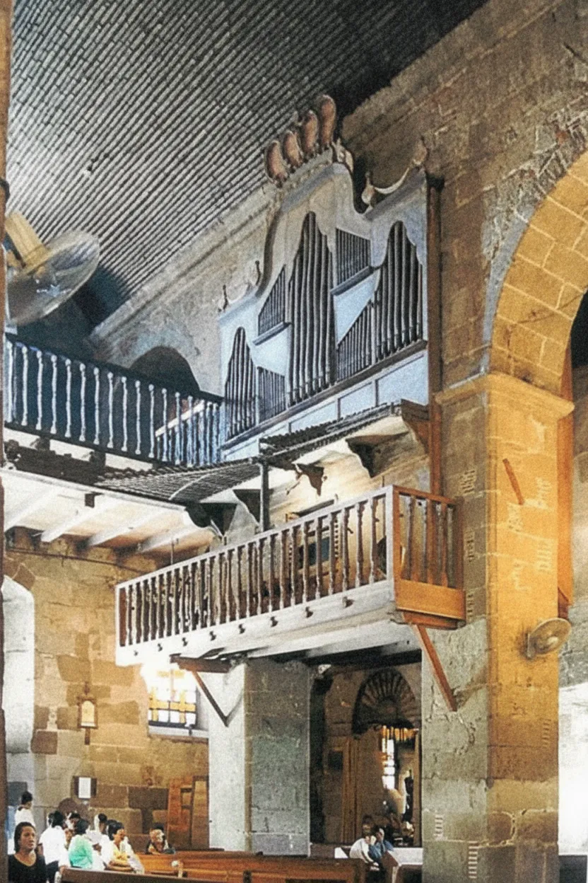 Close-up view of the intricate bamboo pipes of the Las Piñas Bamboo Organ inside St. Joseph Parish Church.