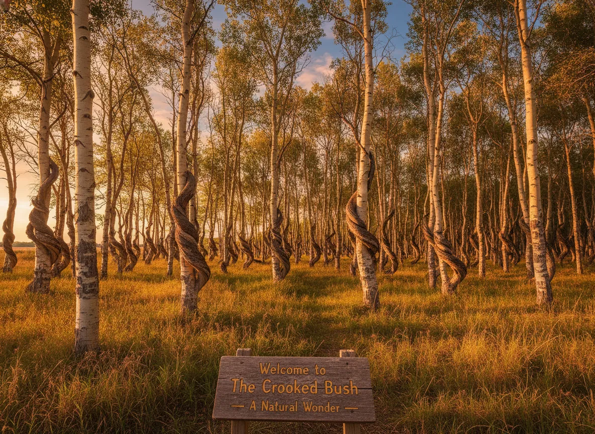 Imagine a forest where every tree defies logic, twisting and turning like tortured spirits from a fantastical realm.