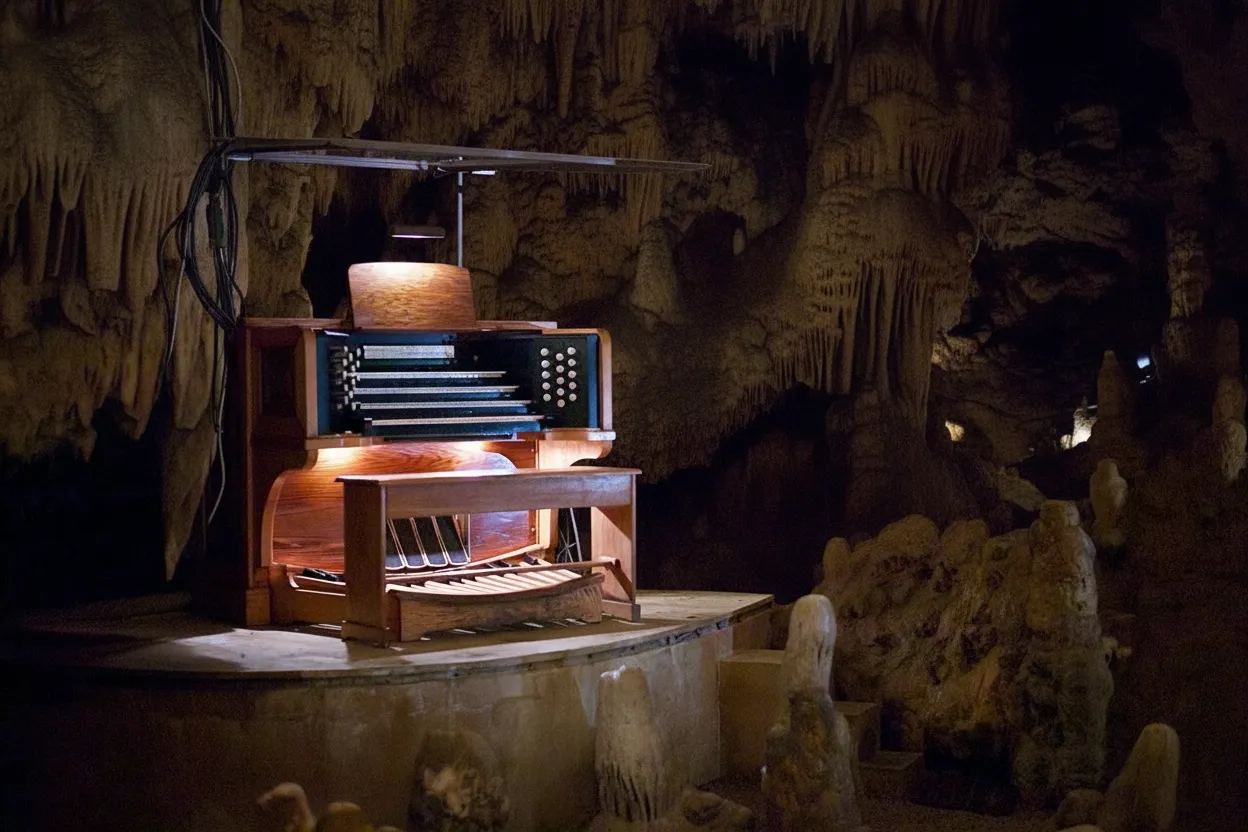 Vast, illuminated chambers of Luray Caverns with various stalactite and stalagmite formations
