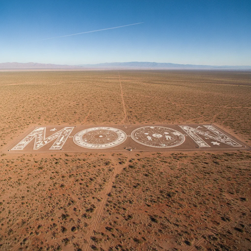 A high-clearance 4x4 vehicle parked on a remote dirt track in the vast, empty Nevada desert, with mountains in the distance.