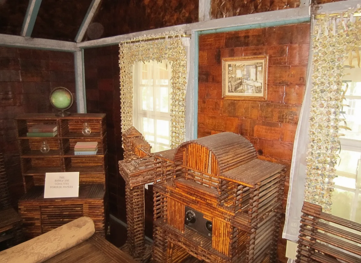 Step inside a house where history isn't just made, but literally built into the walls, furniture, and every quirky detail, all from humble newspapers.