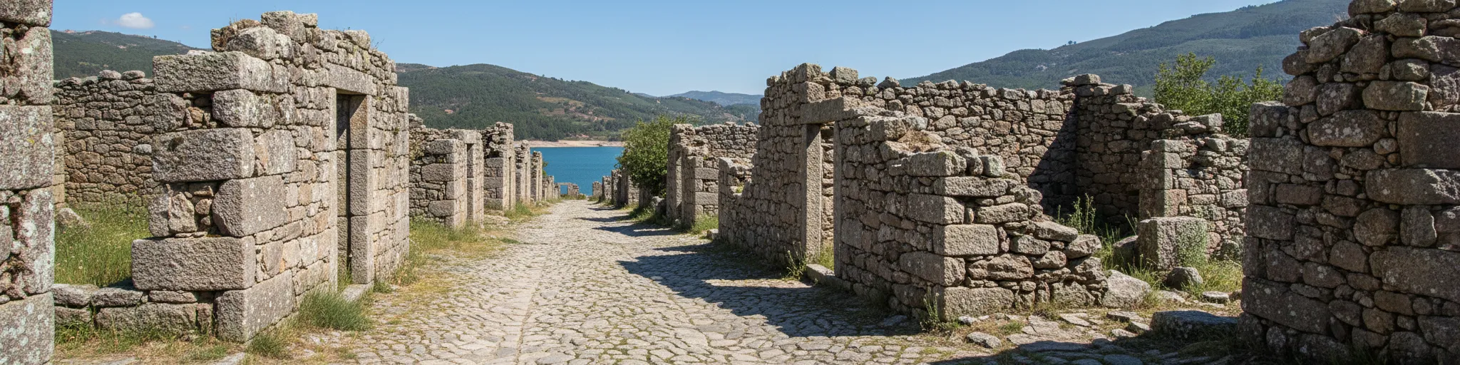 Panoramic view of the Vilarinho das Furnas reservoir and surrounding mountains within Peneda-Gerês National Park