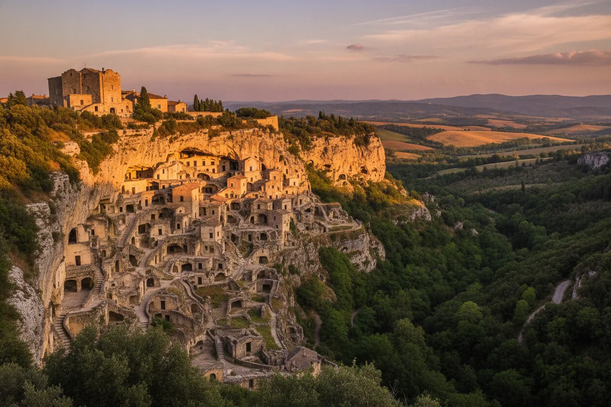 Imagine an entire medieval city carved directly into volcanic rock, where ancient cave dwellings, castles, and tombs remain remarkably preserved, yet almost entirely forgotten by time.